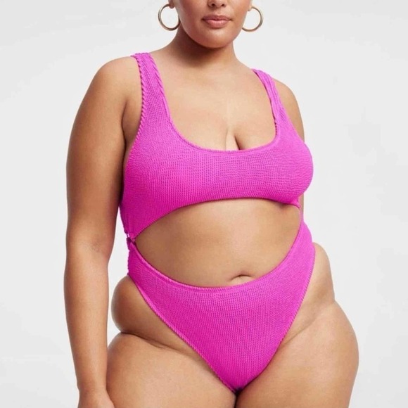 Good American Always Fits Sculpt  Monokini Swimsuit Fuschia Pink Size 2X - Picture 2 of 9